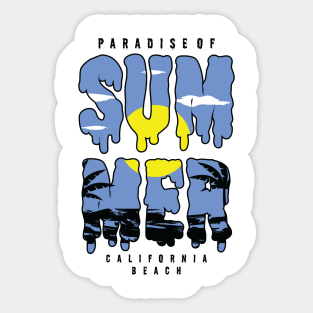 Paradise of summer California beach Sticker